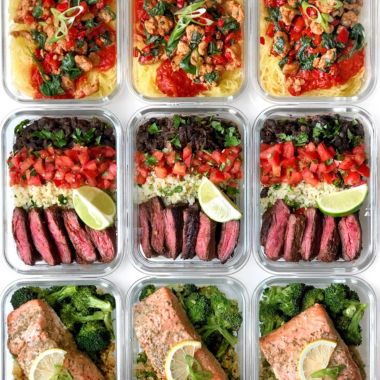Meal Prep, several food items ready to be packed