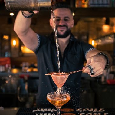 Bartender making a drink